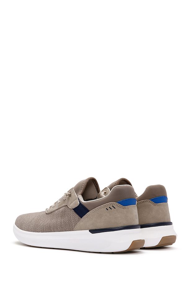 Zero Erkek Bej Bağcıklı Kalın Tabanlı Kumaş Sneaker 25sfd69136f - 5