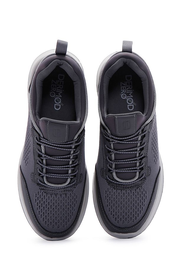 Zero Erkek Gri Bağcıklı Kalın Tabanlı Kumaş Sneaker 25sfd69046f - 6