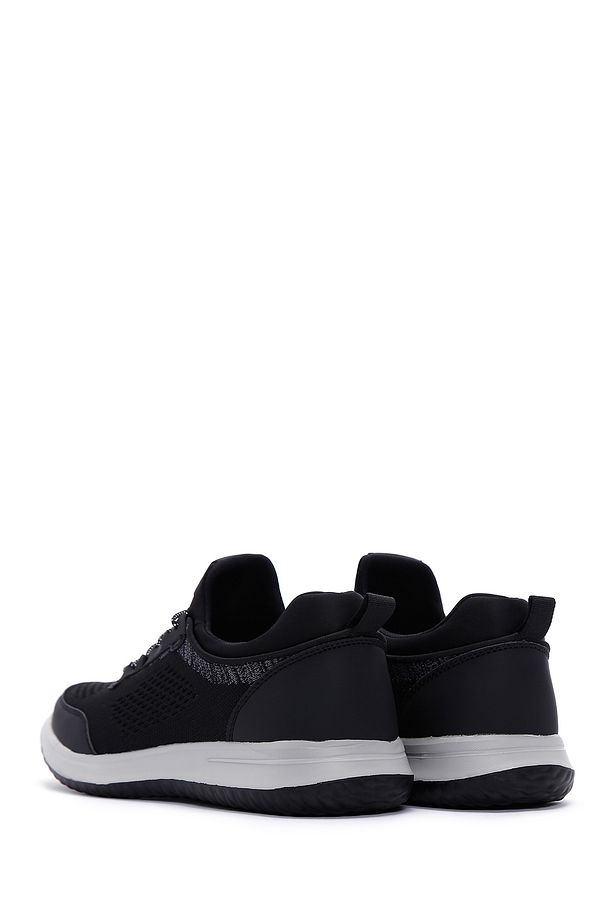 Zero Erkek Siyah Bağcıklı Kalın Tabanlı Kumaş Sneaker 25sfd69046f - 5