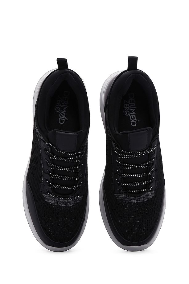 Zero Erkek Siyah Bağcıklı Kalın Tabanlı Kumaş Sneaker 25sfd69046f - 6