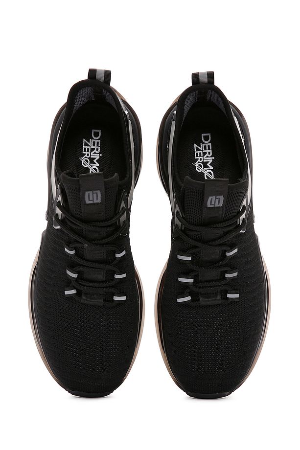 Zero Erkek Siyah Bağcıklı Kalın Tabanlı Kumaş Sneaker 25sfd69116f - 7