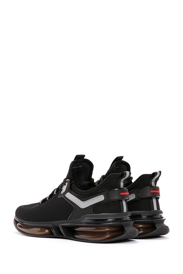 Zero Erkek Siyah Bağcıklı Kalın Tabanlı Kumaş Sneaker 25sfd69116f - 5