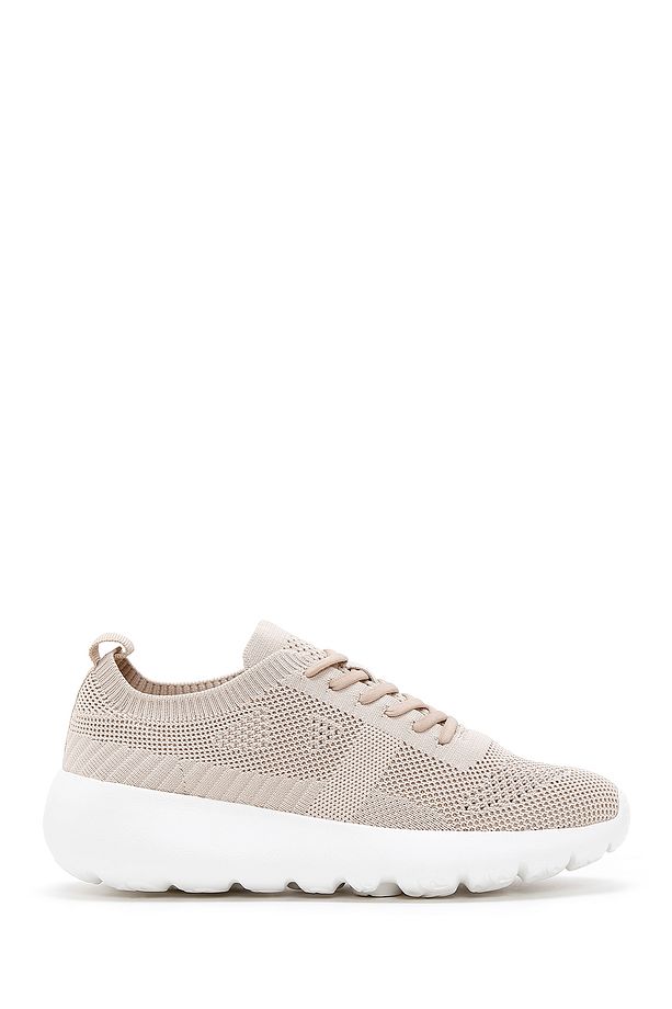 Zero Kadın Bej Bağcıklı Kalın Tabanlı Sneaker 25sfd43026f - 1