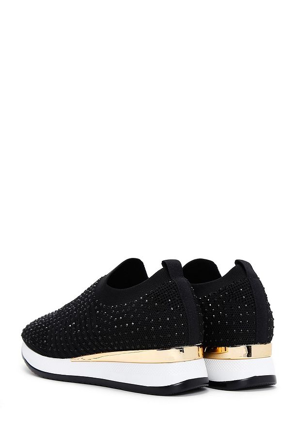 Zero Kadın Siyah Kalın Tabanlı Taşlı Sneaker 25sfd43006f - 5