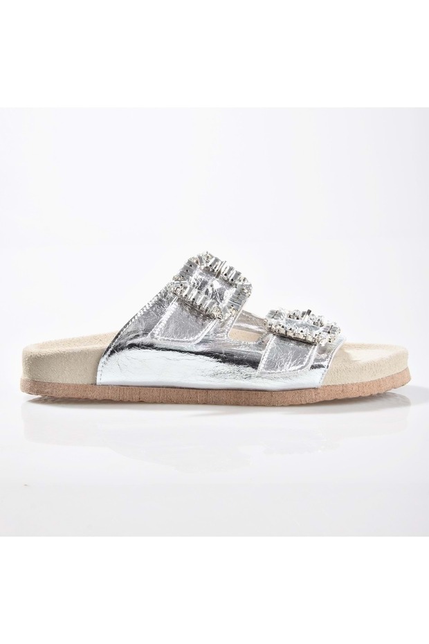 7759 Women's Genuine Leather Stone Slippers
