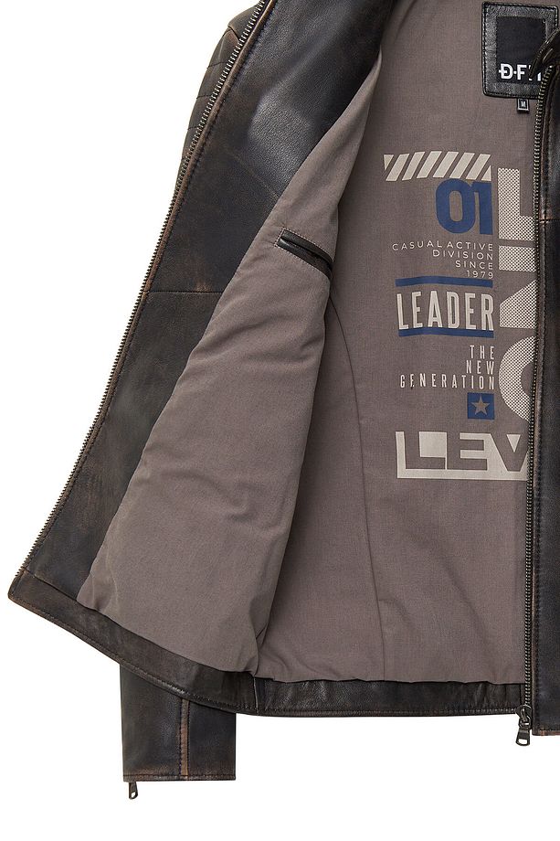Morant Erkek Kahverengi Vintage Slim-Fit Deri Ceket 24WGF6554G6 - 6