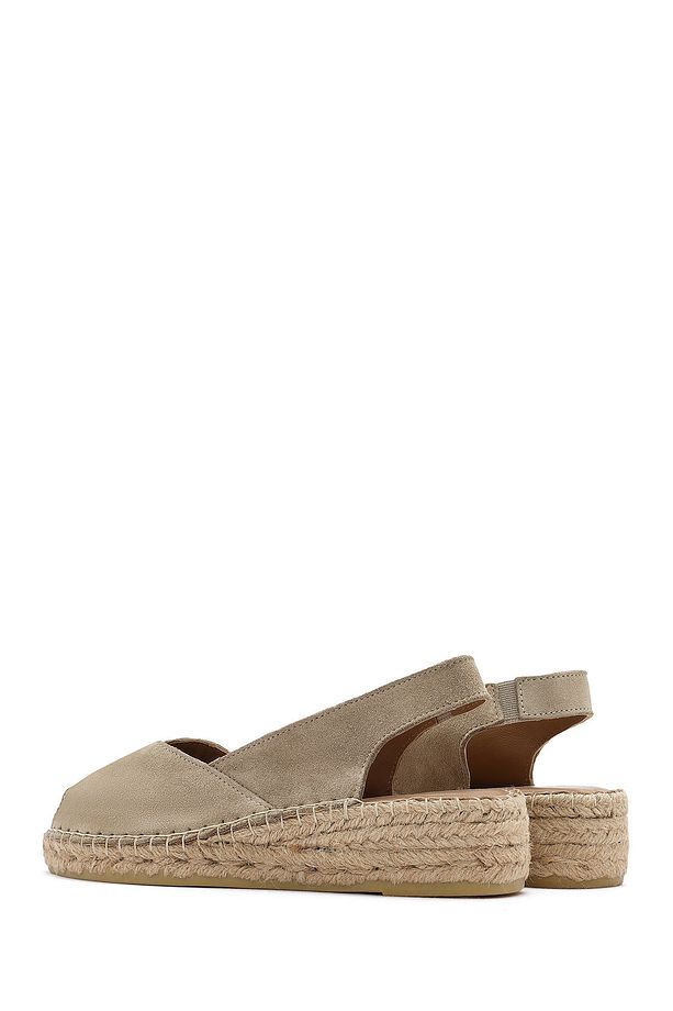 Kadın Bej Süet Espadril Sandalet 25SFD206710 - 5