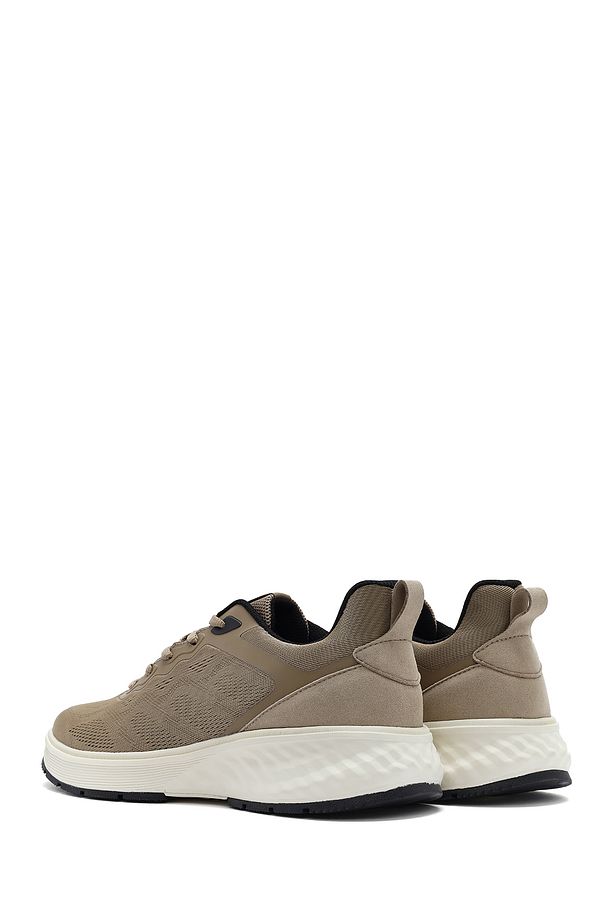 Erkek Bej Bağcıklı Kalın Tabanlı Sneaker 25SFD76016F - 5