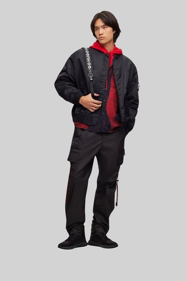 Marka Logolu Bağcıklı Erkek Sneaker Siyah - 5