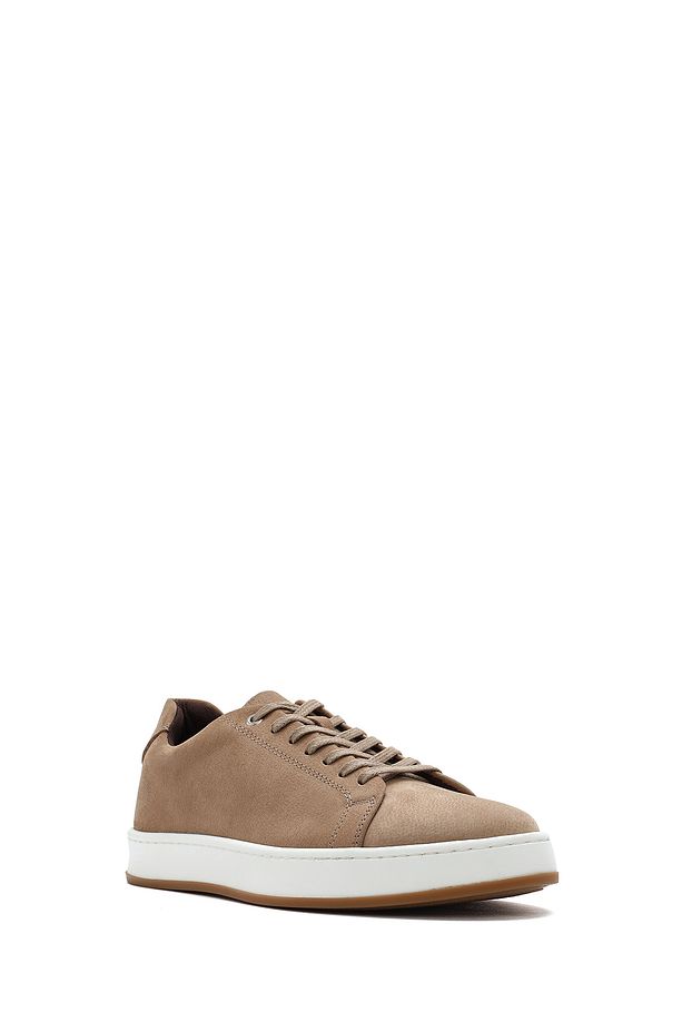 Erkek Bej Bağcıklı Nubuk Deri Sneaker 25SFD6601V3 - 6