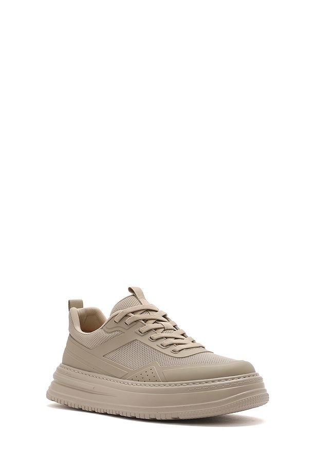 Erkek Bej Bağcıklı Kalın Tabanlı Sneaker 25SFD69366F - 6
