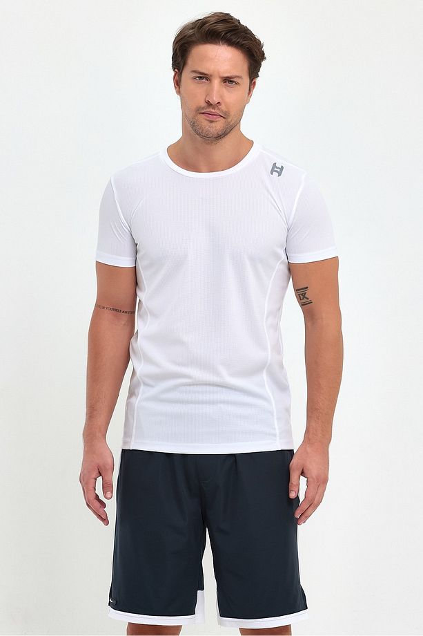 File Şeritli Polyester Erkek Spor Şort - 7