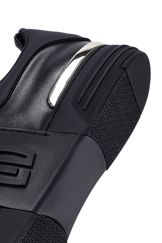 Erkek Siyah Bağcıklı Kalın Tabanlı Deri Sneaker 25SFD694318 - 8