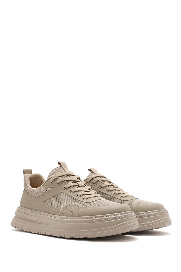 Erkek Bej Bağcıklı Kalın Tabanlı Sneaker 25SFD69366F - 3