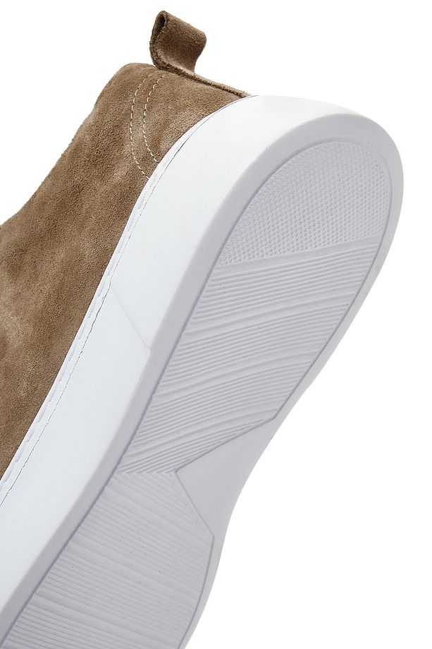 Erkek Vizon Bağcıklı Süet Deri Sneaker 25SFD752110 - 8