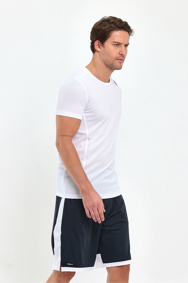 File Şeritli Polyester Erkek Spor Şort - 5