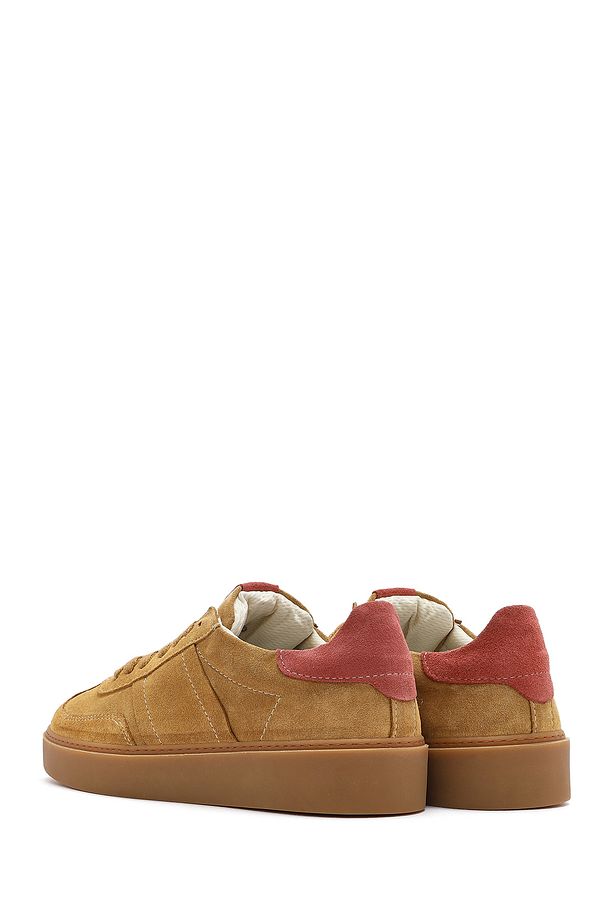 Kadın Taba Bağcıklı Süet Deri Sneaker 25SFD370910 - 5