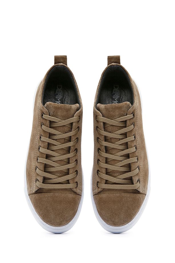 Erkek Vizon Bağcıklı Süet Deri Sneaker 25SFD752110 - 7