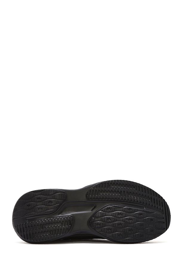 Erkek Siyah Kalın Tabanlı Bağcıklı Kumaş Sneaker 25SFD695414 - 4