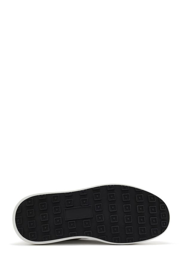 Erkek Bej Bağcıklı Kalın Tabanlı Deri Sneaker 25SFD69536F - 4
