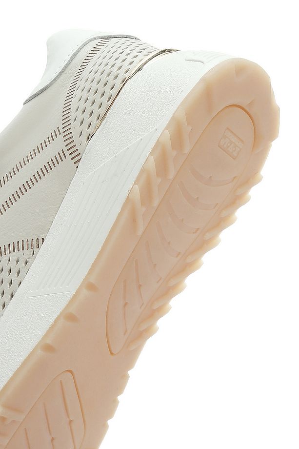 Kadın Krem Bağcıklı Kalın Tabanlı Deri Sneaker 25SFD372014 - 8