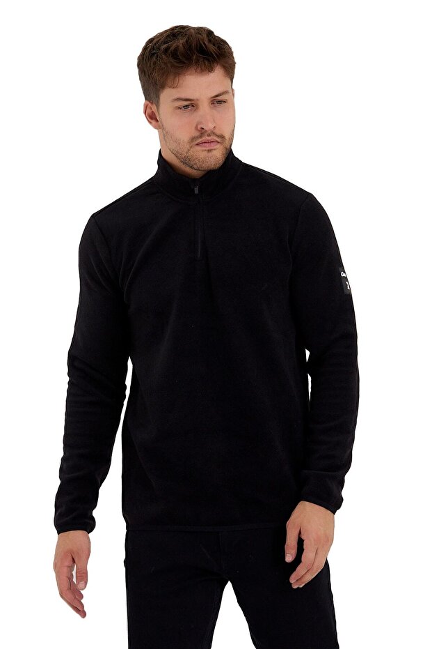 Men's Comfortable Inside and Outside Fleece Heat Preserving Zippered Fleece Sweatshirt