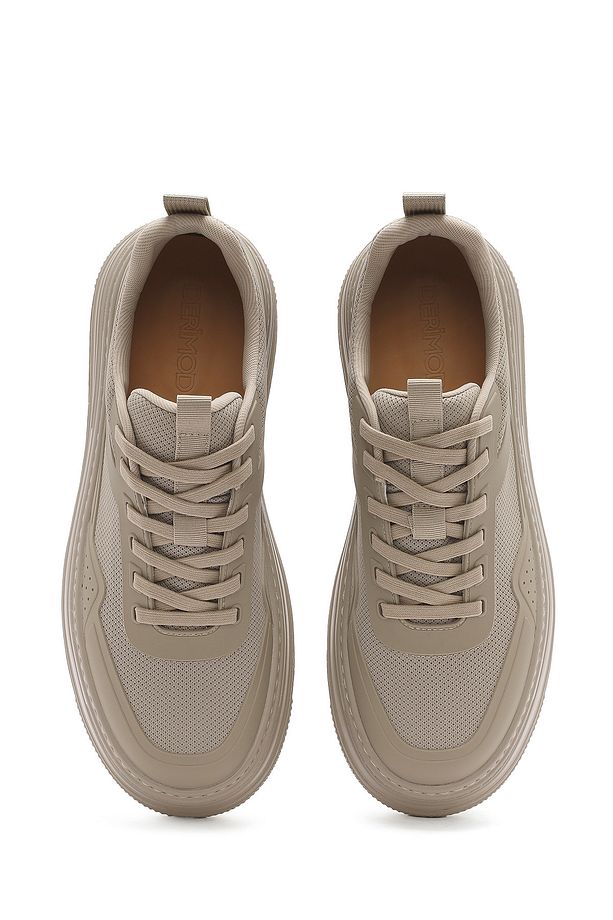 Erkek Bej Bağcıklı Kalın Tabanlı Sneaker 25SFD69366F - 7