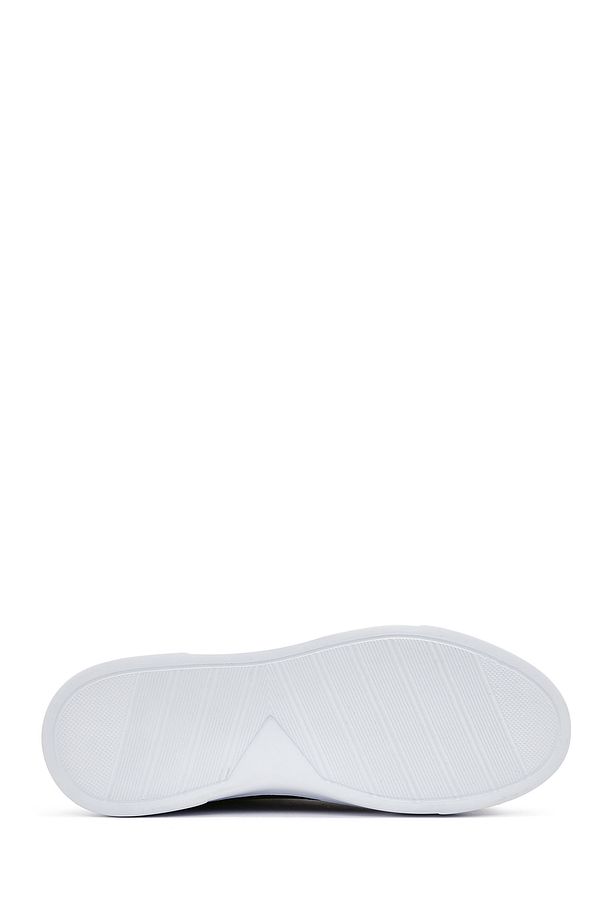 Erkek Siyah Kalın Tabanlı Bağcıklı Deri Sneaker 25SFD752116 - 4