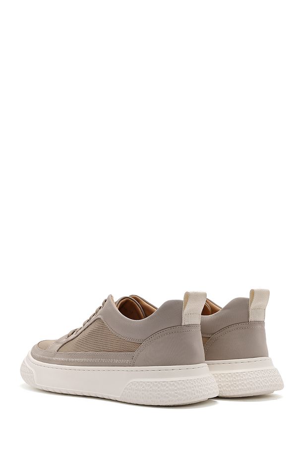 Erkek Bej Bağcıklı Kalın Tabanlı Sneaker 25SFD693314 - 5