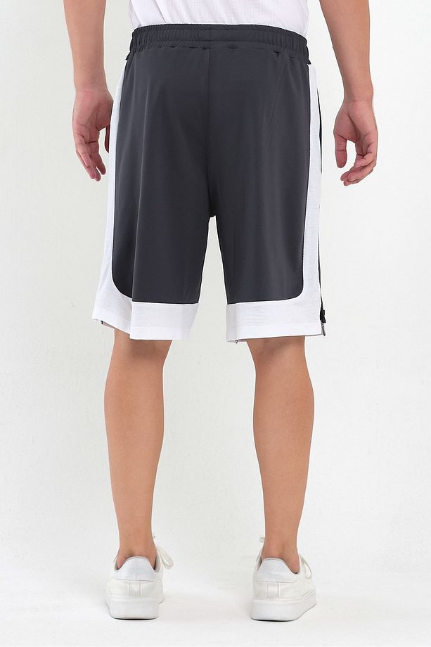 File Şeritli Polyester Erkek Spor Şort - 2