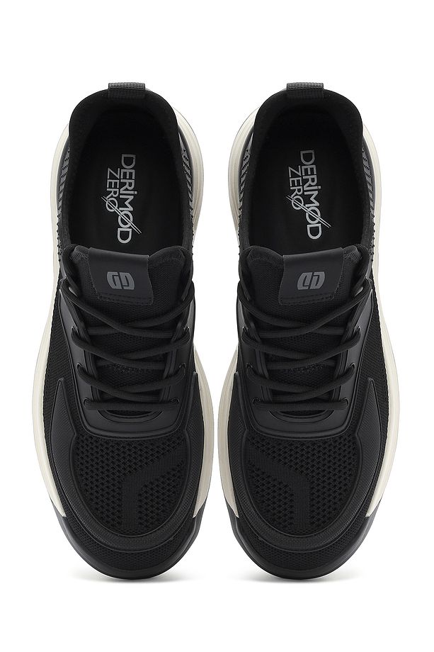Erkek Siyah Bağcıklı Kalın Tabanlı Sneaker 25SFD69286F - 8