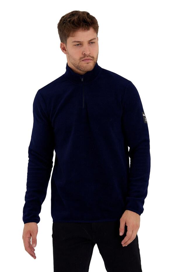 Men's Comfortable Inside and Outside Fleece Heat Preserving Zippered Fleece Sweatshirt