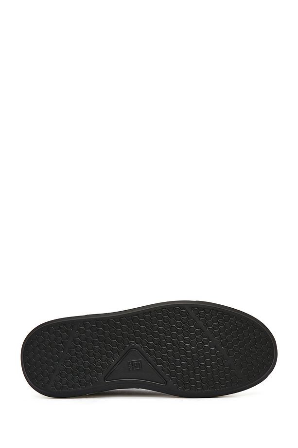 Erkek Lacivert Bağcıklı Kalın Tabanlı Deri Sneaker 25SFD610618 - 4