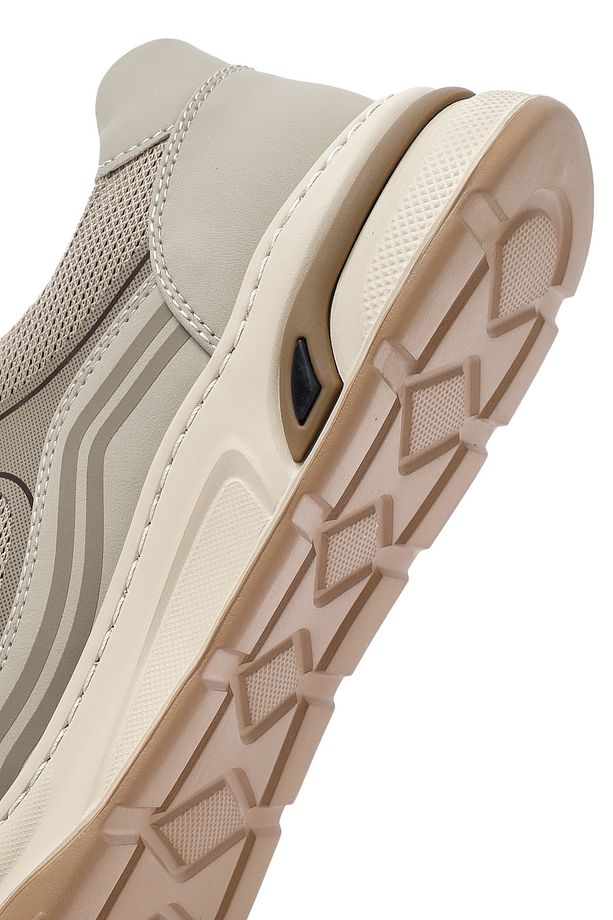 Erkek Bej Bağcıklı Deri Sneaker 25SFD693714 - 8