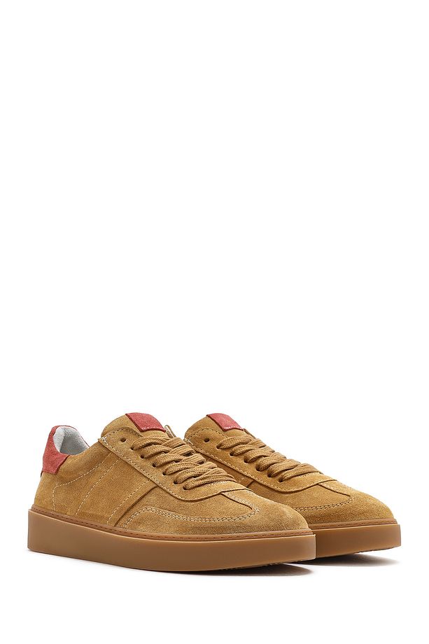 Kadın Taba Bağcıklı Süet Deri Sneaker 25SFD370910 - 3