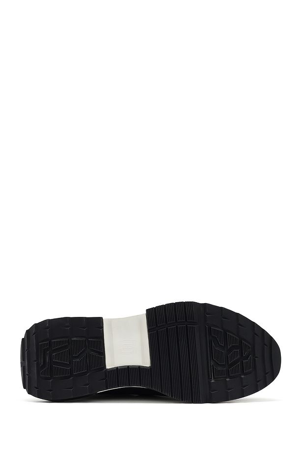Erkek Siyah Kalın Tabanlı Bağcıklı Süet Deri Sneaker 25SFD694610 - 4