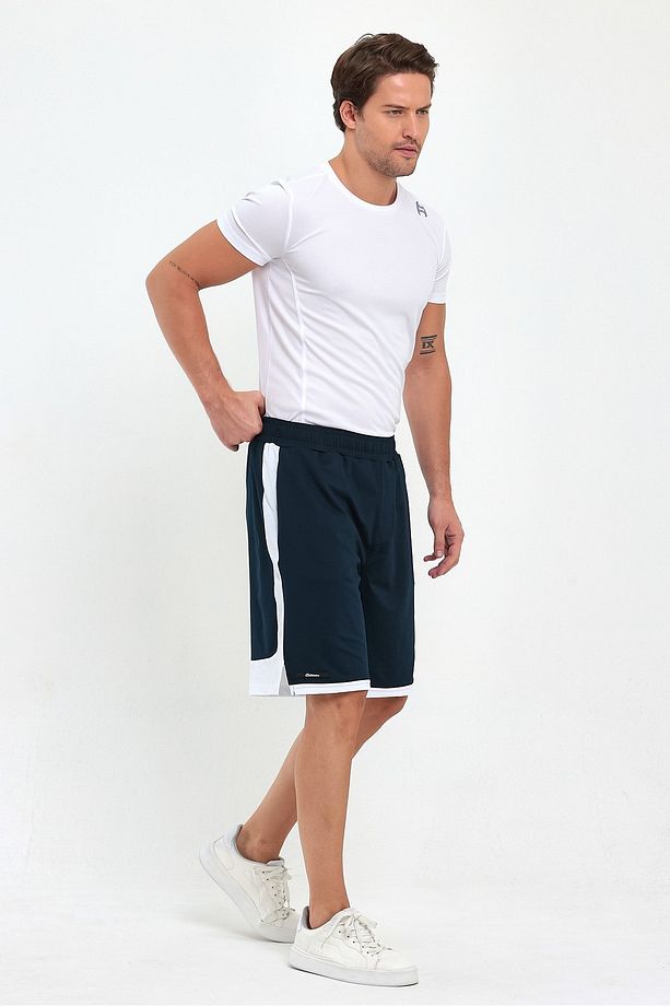 File Şeritli Polyester Erkek Spor Şort - 6