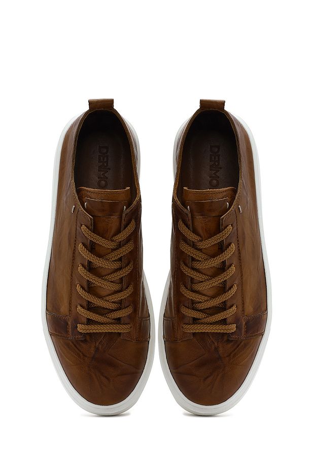 Erkek Taba Bağcıklı Kalın Tabanlı Deri Sneaker 25SFD688326 - 7