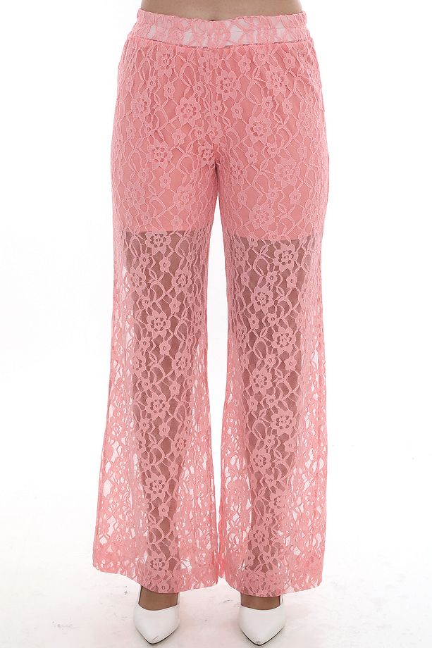 ŞORT ASTARLI PEMBE DANTEL PANTOLON - 2
