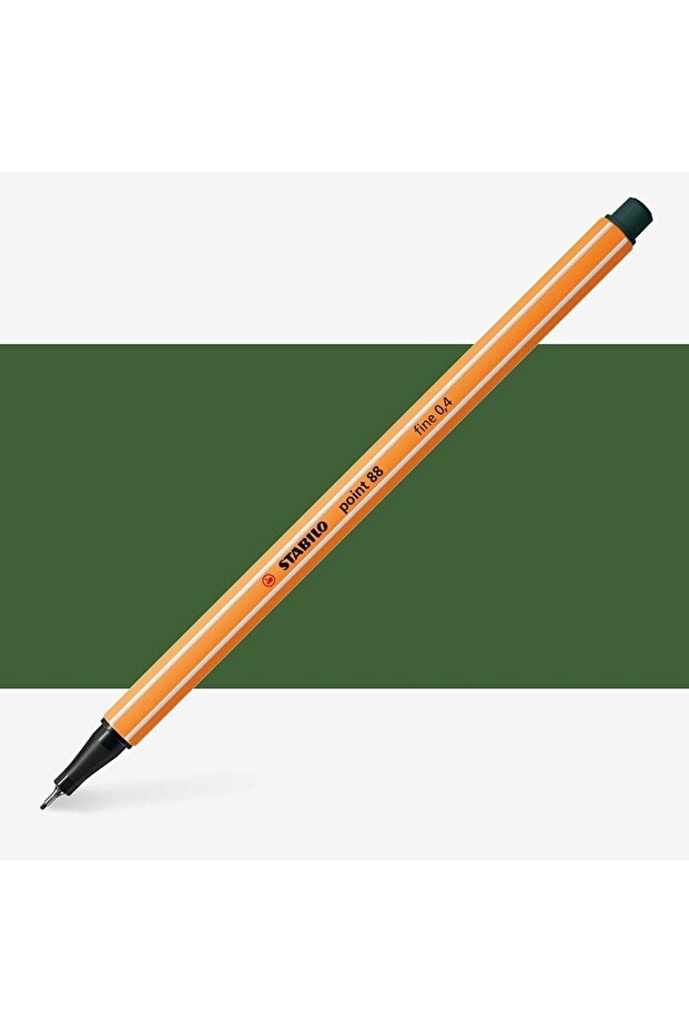 Point 88 Fineliner Pen 0.4mm Fine Felt Tip Pen Olive Green