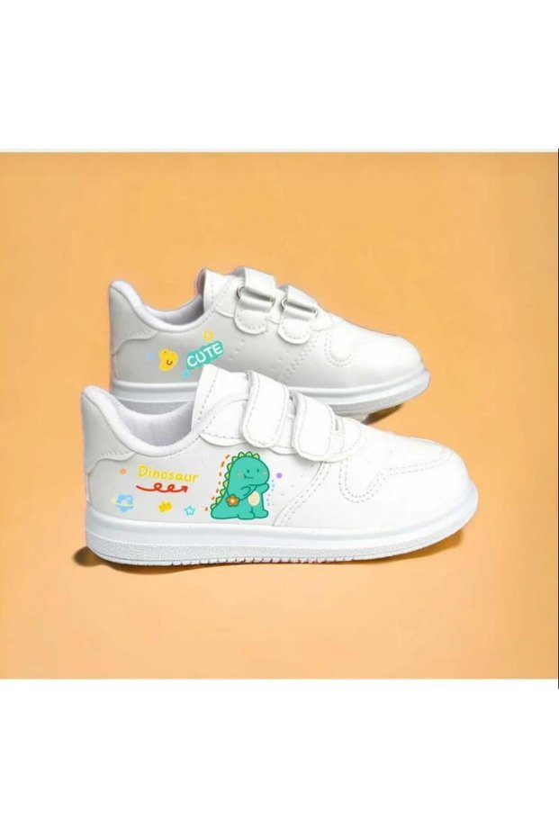 Green Mini Dinosaur Printed Children's Sports Shoes
