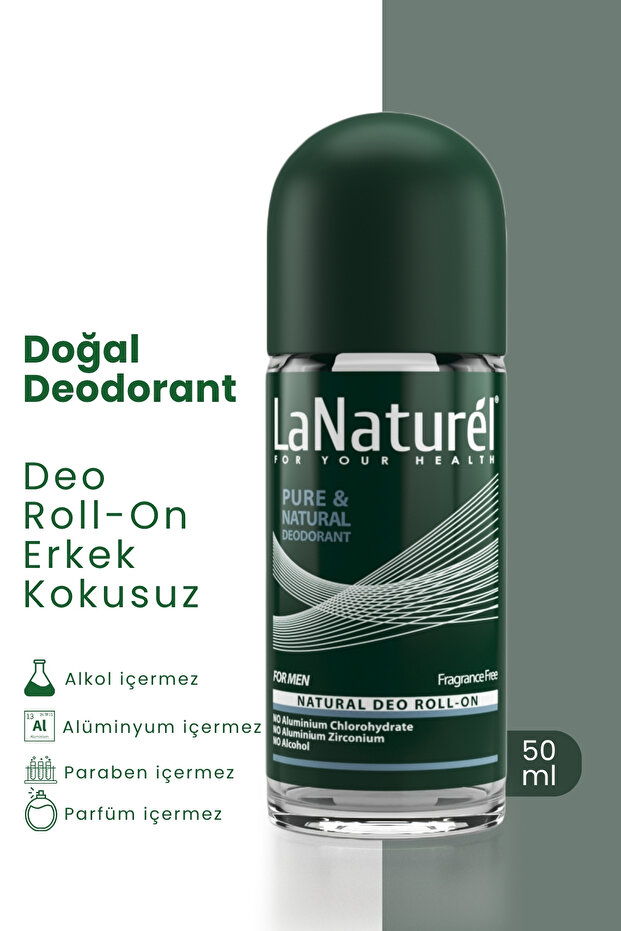 Erkek Roll On Deodorant 50 ml – Kokusuz, Mineral İçerikli - 1