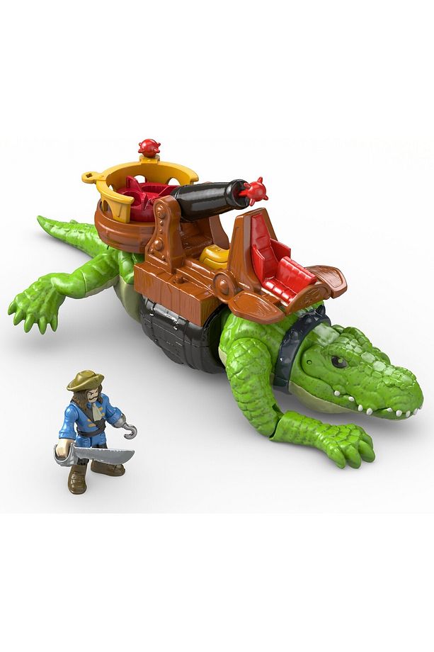 Imaginext Yürüyen Timsah Ve Korsan Hook, Timsah, Eli Kancalı Kaptan Hook Figürü Ve Hazinesi Imaginex - 1