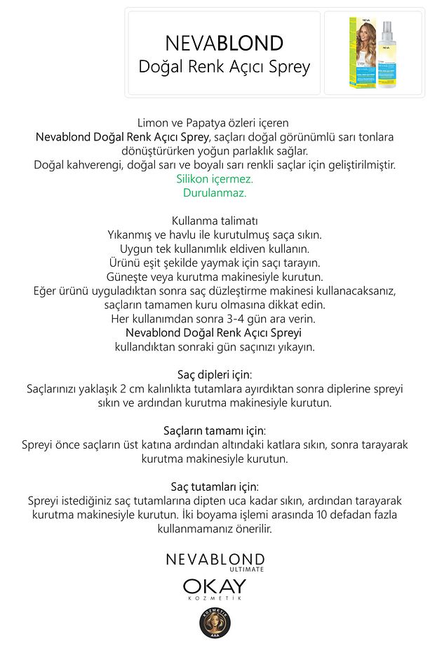 Doğal Renk Açıcı Papatya Özü Sprey 150 ml - 2