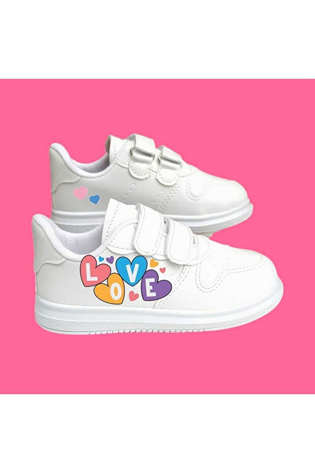 Cute Cute Love Dreams Printed Girls' Sneakers