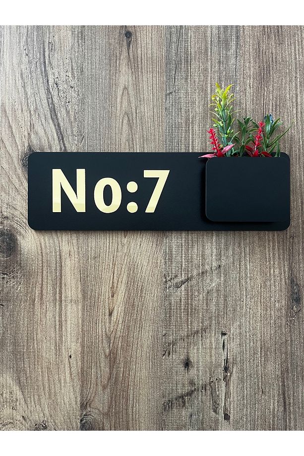 Çiçeklikli Kapı Numarası Ev Hediyesi Otel Site Ev Kapı Süsü - 8