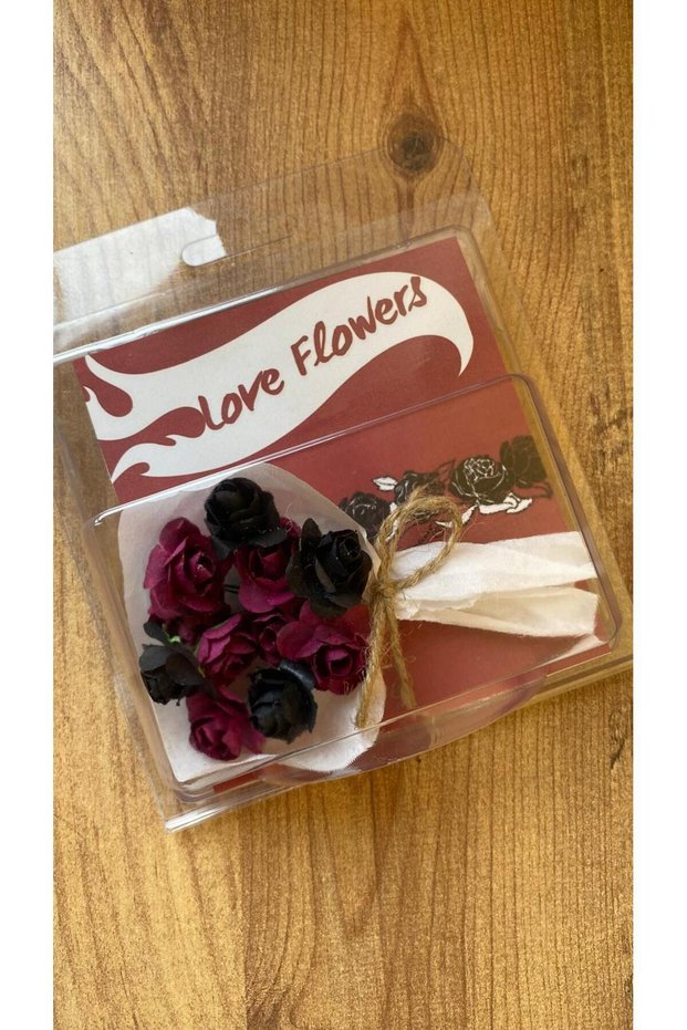 Love Flowers Burgundy Black Design Flower Bouquet, Lover, Friend 2-Piece Bracelet Set