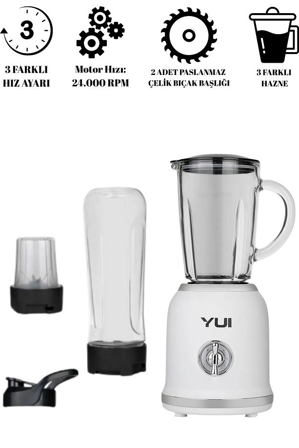 M18 Retro Blender Seti -600 ml Kişisel Smoothie -450 ml Rondo Cam Hazne-180 ml Öğütücü - 2