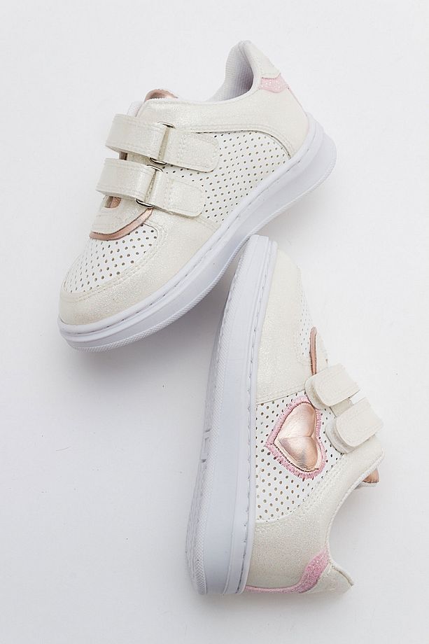 Kız Çocuk Bej Simli Sneaker Ayakkabı - 4