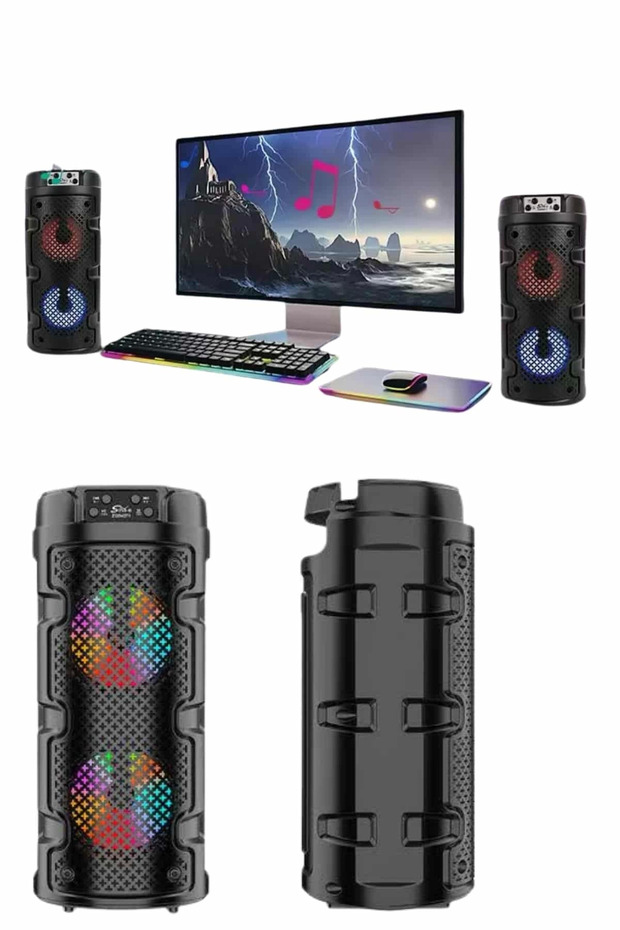 Bluetooth Hoparlör Yüksek Bass Ses Sistemiyle Hoparlör Kolon - 2